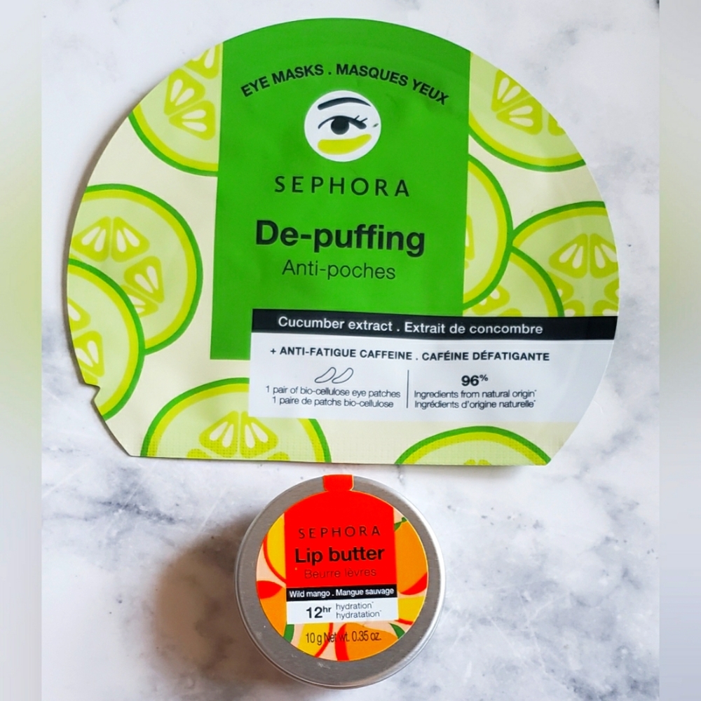 SEPHORA travel lot - lip balm & eye mask De-puffing